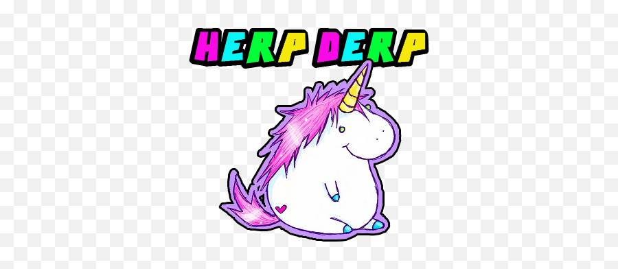 Hdu Herp Derp Unicorn - F Lets Think About This Funny Clan Logo Emoji,Derp Kawaii Emoticon