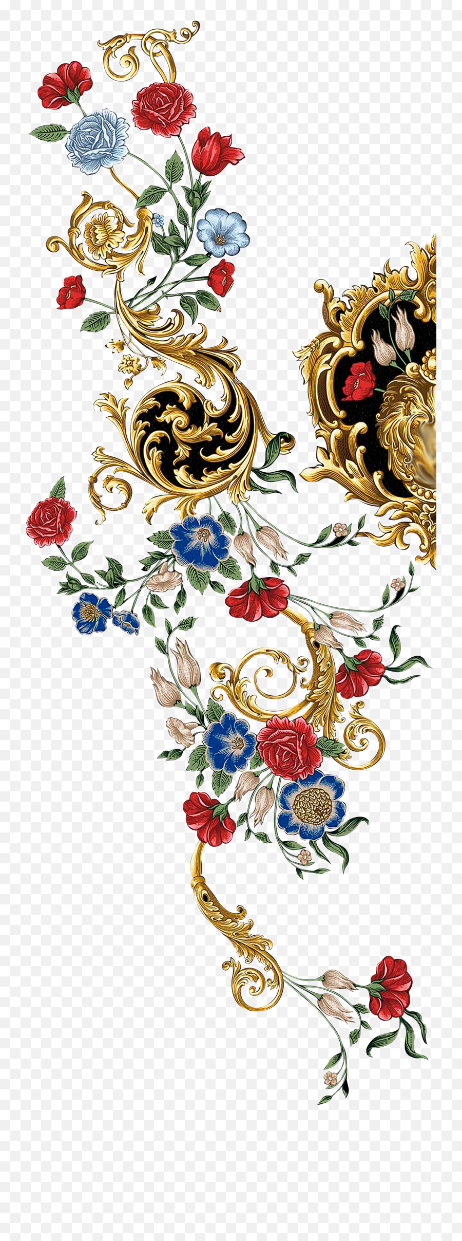 Pin By Romeo Rehmani On Versache Flower Art Images - Baroque Floral Architecture Emoji,Emoji Embroidery Designs