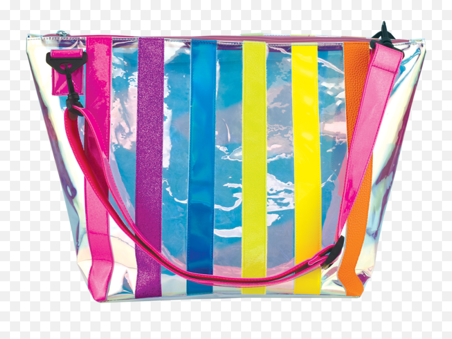 Iridescent Striped Overnight Bag - Iscream Iridescent Backpack With Stripes Emoji,Blue Shopping Bag Emojis