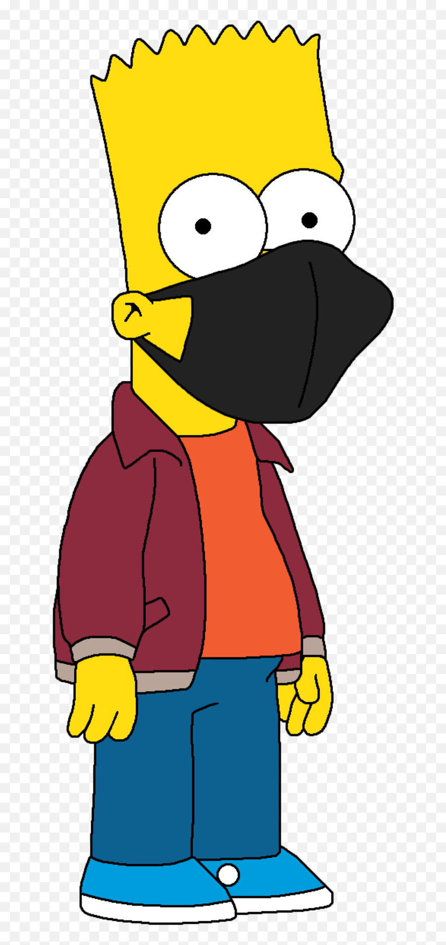 Bart Simpson Wearing A Black Face Mask - Simpsons Mask Emoji,Two Emotions As An Artist Bart Simpson
