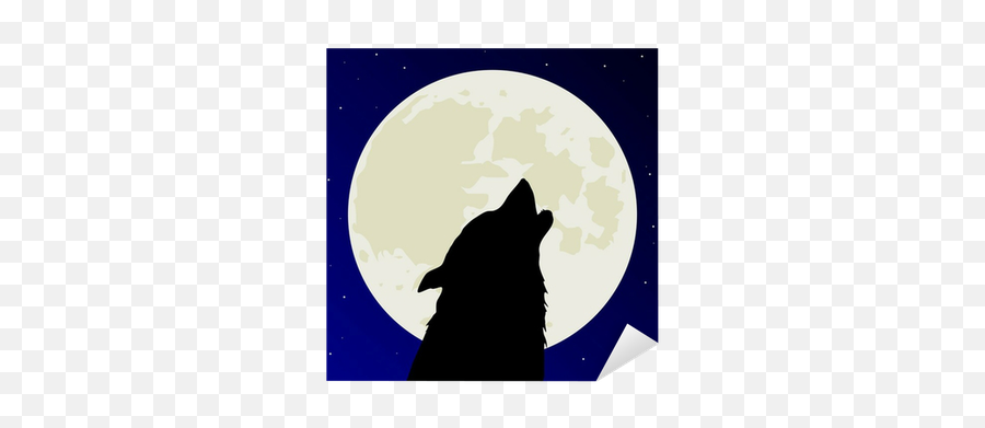 Werewolf Or Wolf Howls On Full Moon Sticker U2022 Pixers U2022 We - Full Moon Emoji,Wolf Howl Emoji