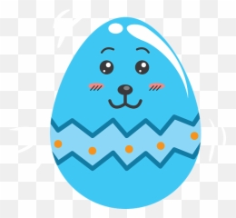 Cute Blue Egg Face Easter Sunday Hunt Gift Kids T - Shirt For Emoji,Egg Bunny Emoticon