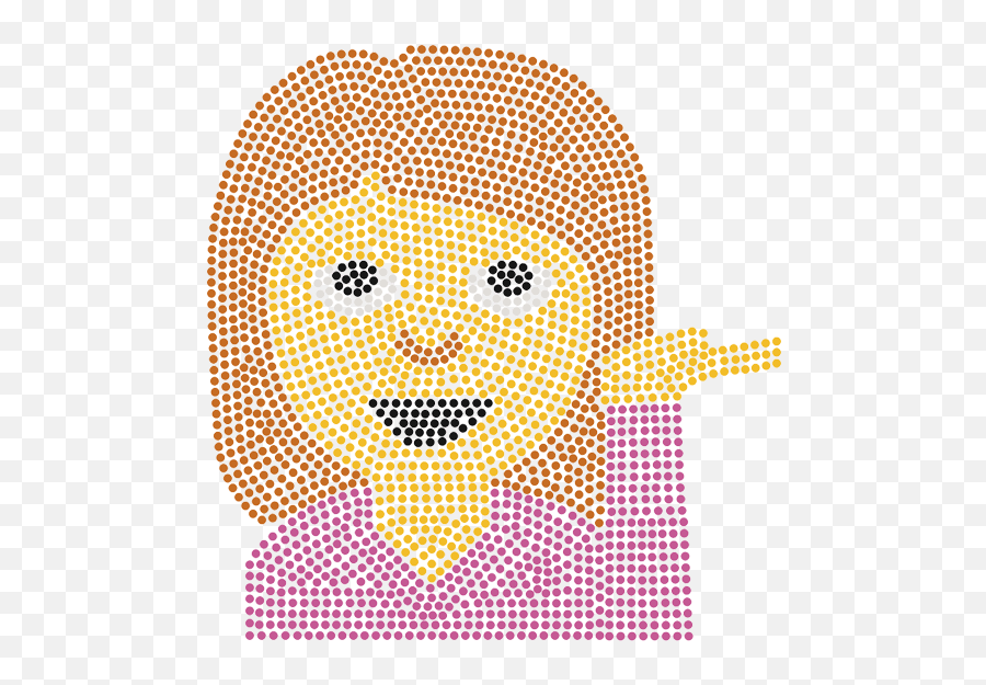 Cartoon Lady Emoji Cute Image Iron On Rhinestone Transfer,Laxy Emoji
