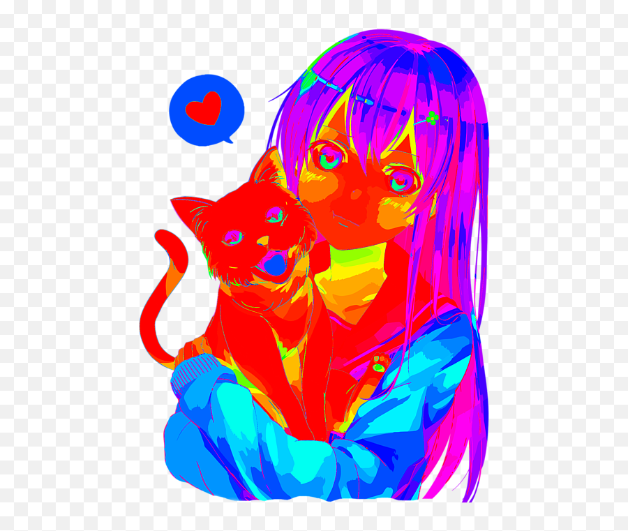 Rainbow Anime Girl Neko Cat Iphone 5s Tough Case For Sale By Emoji,Anime Girl Emoticon