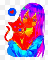 Rainbow Anime Girl Neko Cat Iphone 5s Tough Case For Sale By Emoji,Anime Girl Emoticon