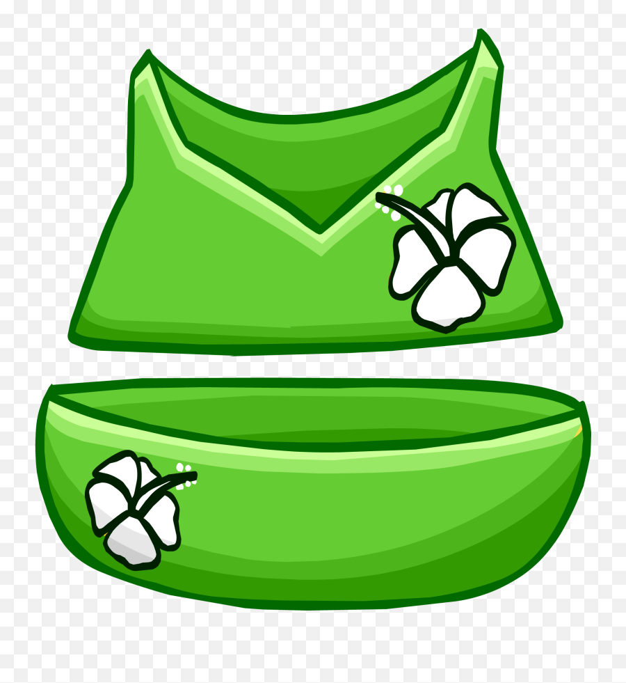 Green Flower Bikini Club Penguin Wiki Fandom Emoji,Bikini With Emojis