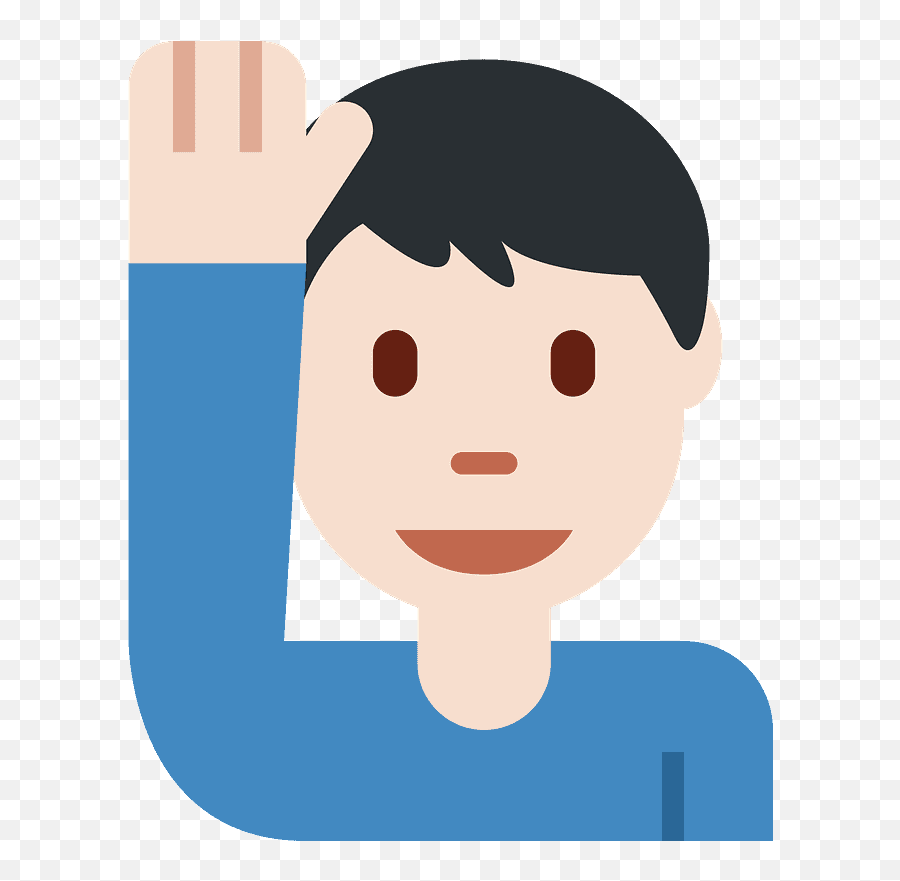 U200d Man Raising Hand Light Skin Tone Emoji - Homem Levantando A Mao,Emoji Skin Tones