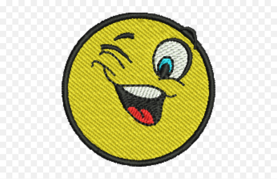 Emoji Winking Iron - On Patch Happy,Winking Emojis