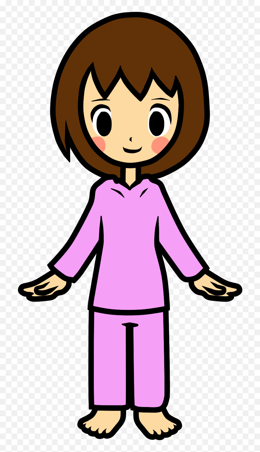 Pajama Clipart Cliparts Suggest Png - Clipartix Girl In Pajamas Clipart Emoji,Kids Emoji Pajamas