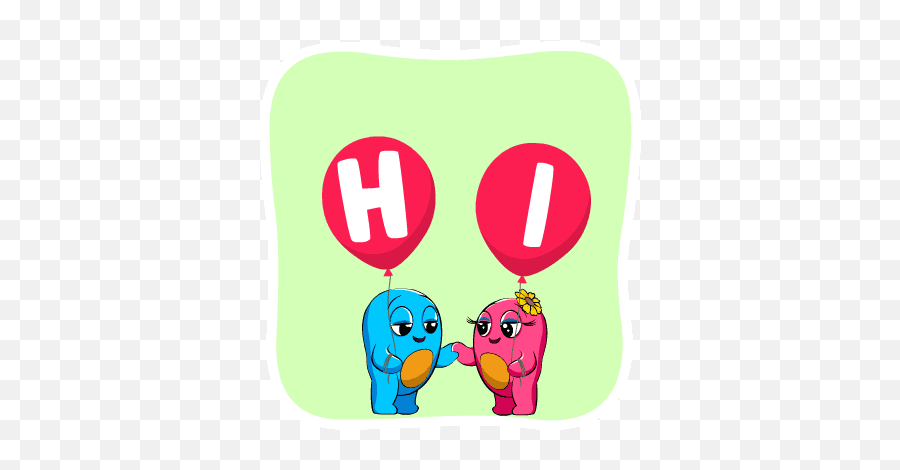 Animated Hello Stickers Hi Stickers - Hi Stickers For Whatsapp Emoji,My Balloon Emoji Copy And Paste