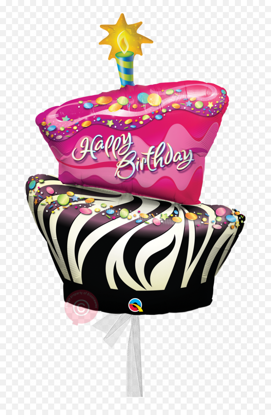 Birthday Funky Zebra Stripe Cake - Decoraciones De Cumpleaños De Animal Print Emoji,Funky Emoji