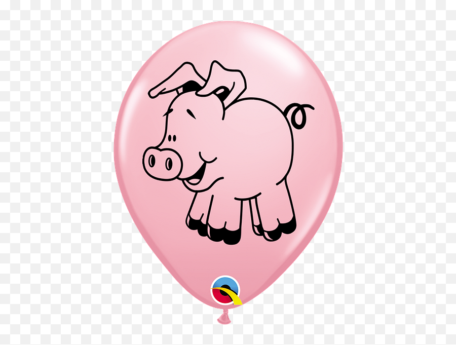 Farm Animal Latex Balloon 11 - Balloon Emoji,Emoji Pig Shower
