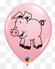 Farm Animal Latex Balloon 11 - Balloon Emoji,Emoji Pig Shower