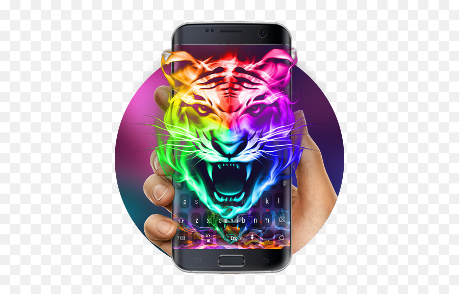 Colorful Fire Tiger Keyboard - Iphone Emoji,Tiger Emoji Android