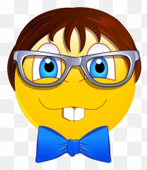 Nerdy Emoji Decal - Funny Nerd Emoji,Dorky Emoji
