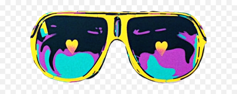 Glares Sunglasses Heart Love Sticker By Madhavi - Pop Art Ideas Painting Emoji,Sunglasses Emoji Tumblr