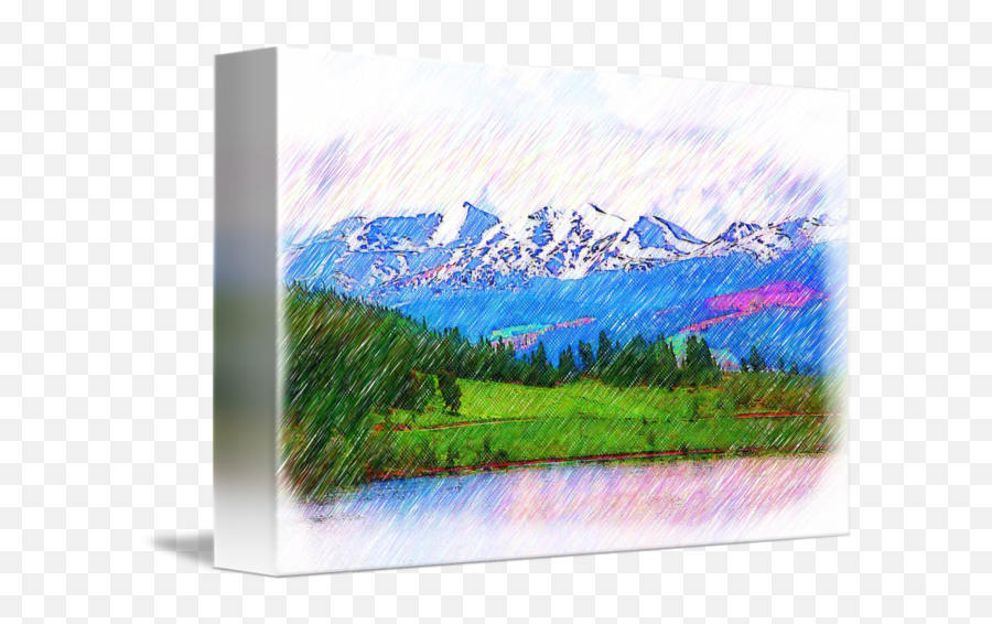 The Mountain Range Behind Lake Dillon Sketched By Kirt Tisdale - Horizontal Emoji,Like All Good Art It Invokes An Emotion