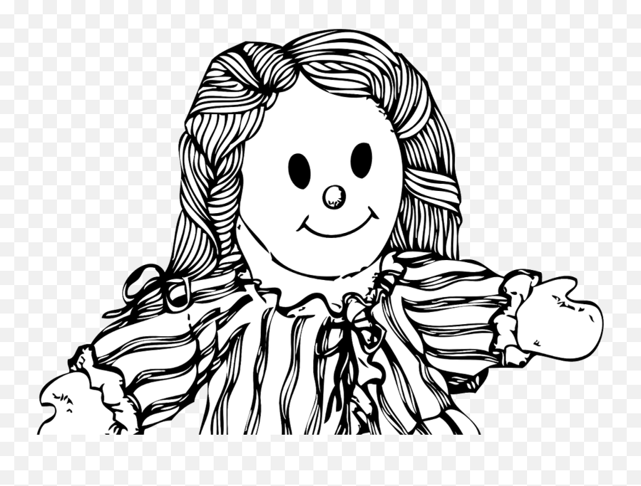 Raggedy Ann - Black And White Of Doll Clip Art Emoji,Coping With Emotions