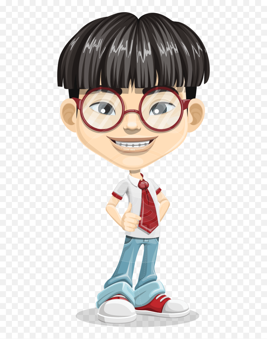Asian School Boy Cartoon Vector Emoji,Korean Facial Expression Of Emotion, Kofee