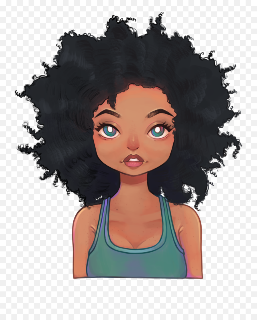 Cute Black Girl Drawings Wallpapers - Wallpaper Cave Afro Hair Drawing Emoji,Black & White Emoticons Feelings