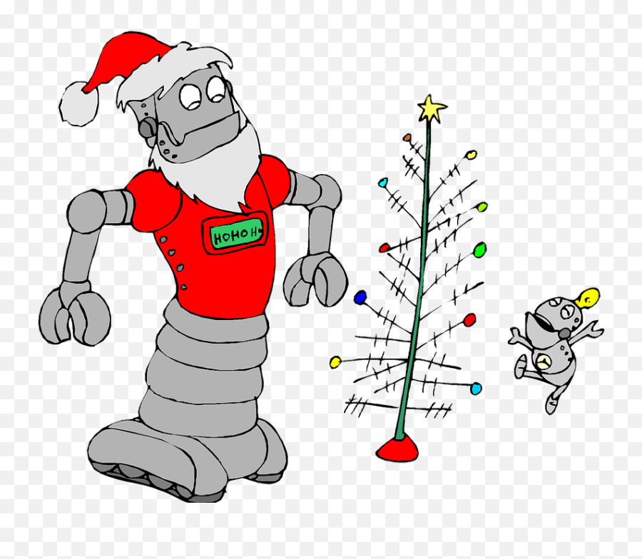 Christmas Robot Cute - Christmas Robot Png Emoji,Cute Robot Emotions