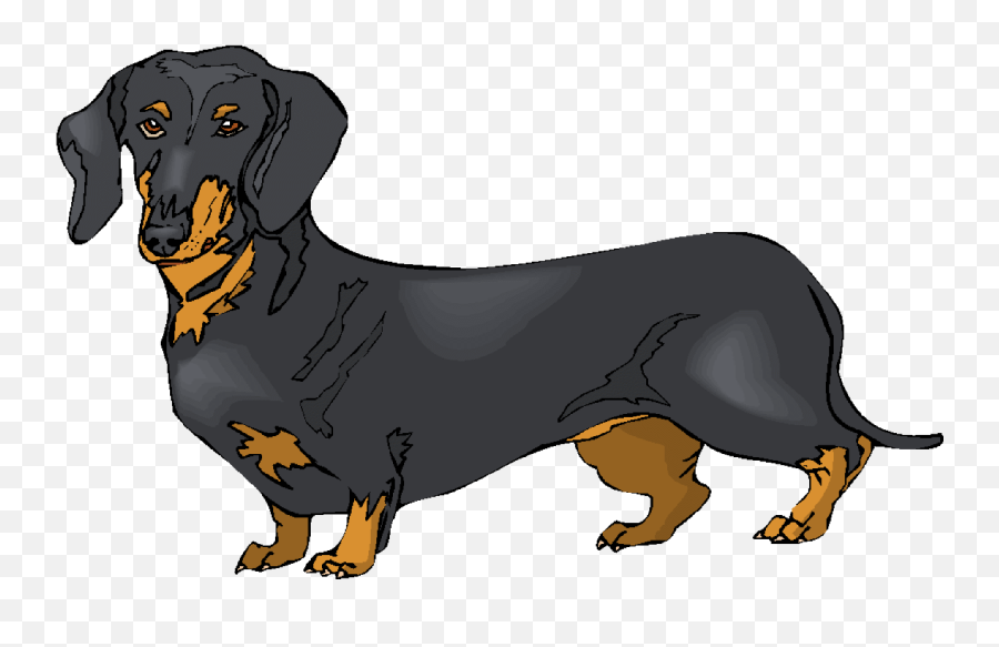 Free Black Dachshund Cliparts Download - Black Wiener Dog Clipart Emoji,Dachshund Emoticon