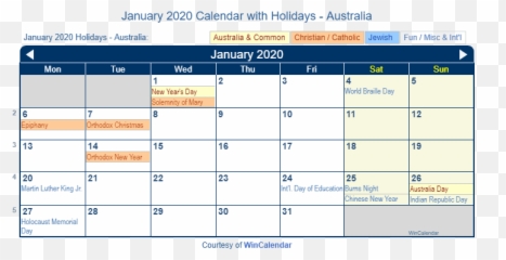 January 2020 Calendar With Holidays - Australia Emoji,Holocaust Emojis