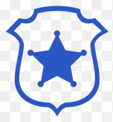Police Star Badge - Transparent Png U0026 Svg Vector File Emoji,Blue Heart Emojis And Blue Butterflies Means Or Symbolic
