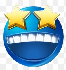 Telegram Sticker From Blue Emotions Pack Emoji,Star Eyes Emojie