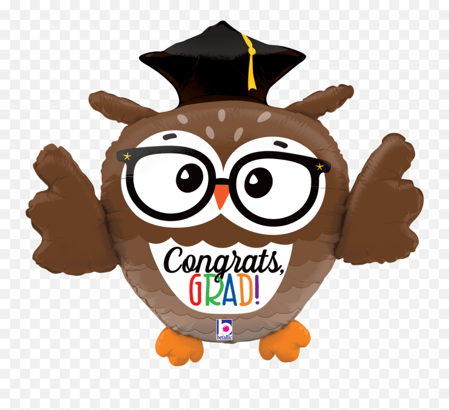 Congrats Grad Owl Graduation Dimensional 28u2033 Balloon Emoji,Teacher Emoji Clipart