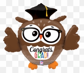 Congrats Grad Owl Graduation Dimensional 28u2033 Balloon Emoji,Teacher Emoji Clipart