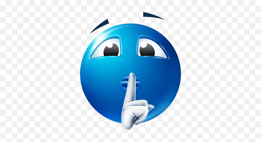 Telegram Sticker From Blue Emotions Pack Emoji,Silence Emoji