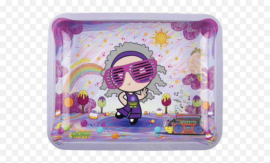 Ooze Funky Fever Rolling Tray - Ooze Dabbing Granny Emoji,Funky Emoji