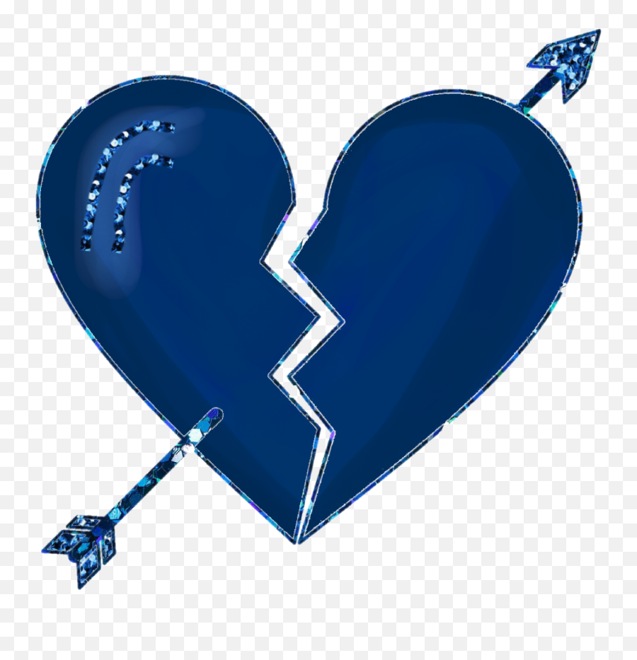 Blueheart Heartbroken Sticker - Coração Triste Desenho Emoji,Cracked Heart Emoji