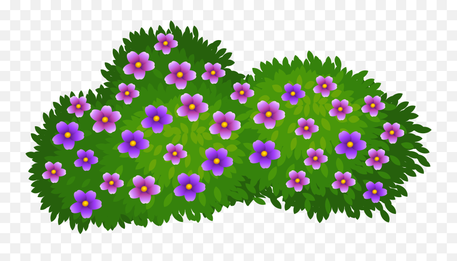 Free Flower Bush Png Download Free Clip Art Free Clip Art - Flower Bush Clipart Emoji,Flowery Emoticon