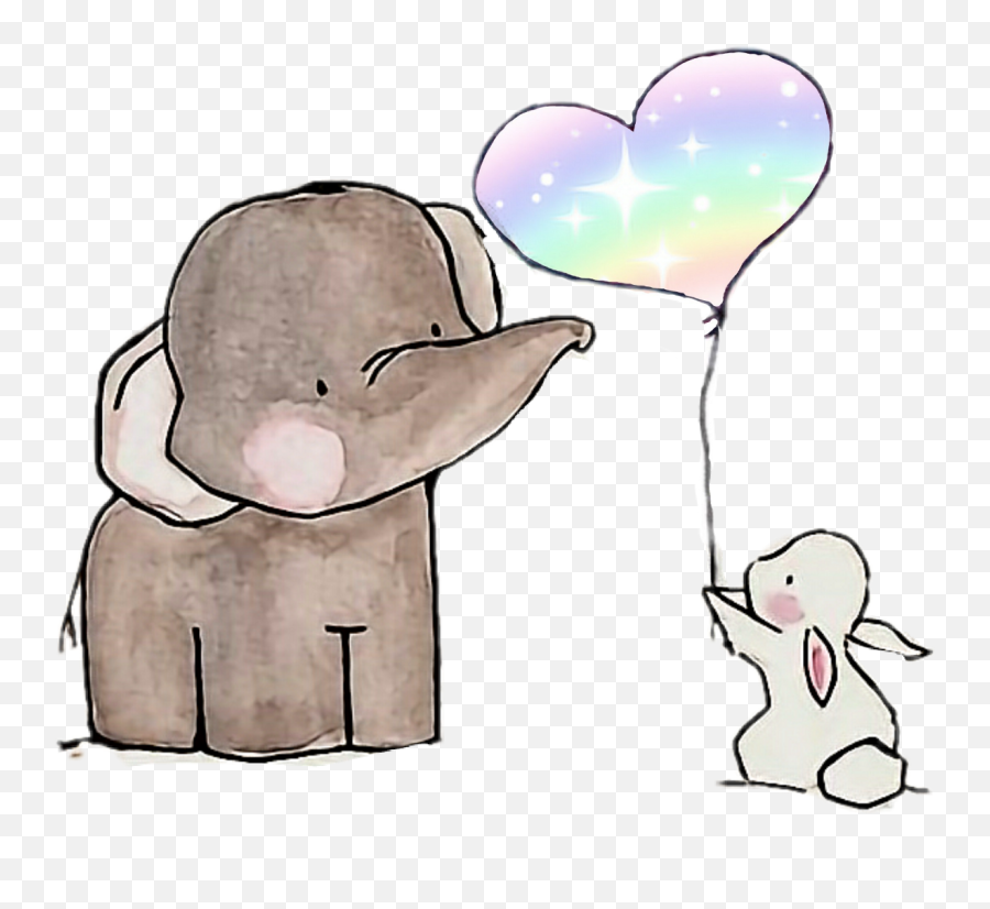 Rabbit Balloon Rainbow Friends Clipart - Full Size Clipart African Elephants Emoji,Weather Bunny Emojis