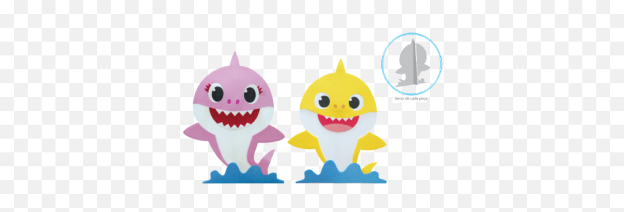 Totem Mommy E Baby Shark Pacote Com 2 Unidades - Daddy Baby Shark Png Emoji,Pacote Emoticons Png