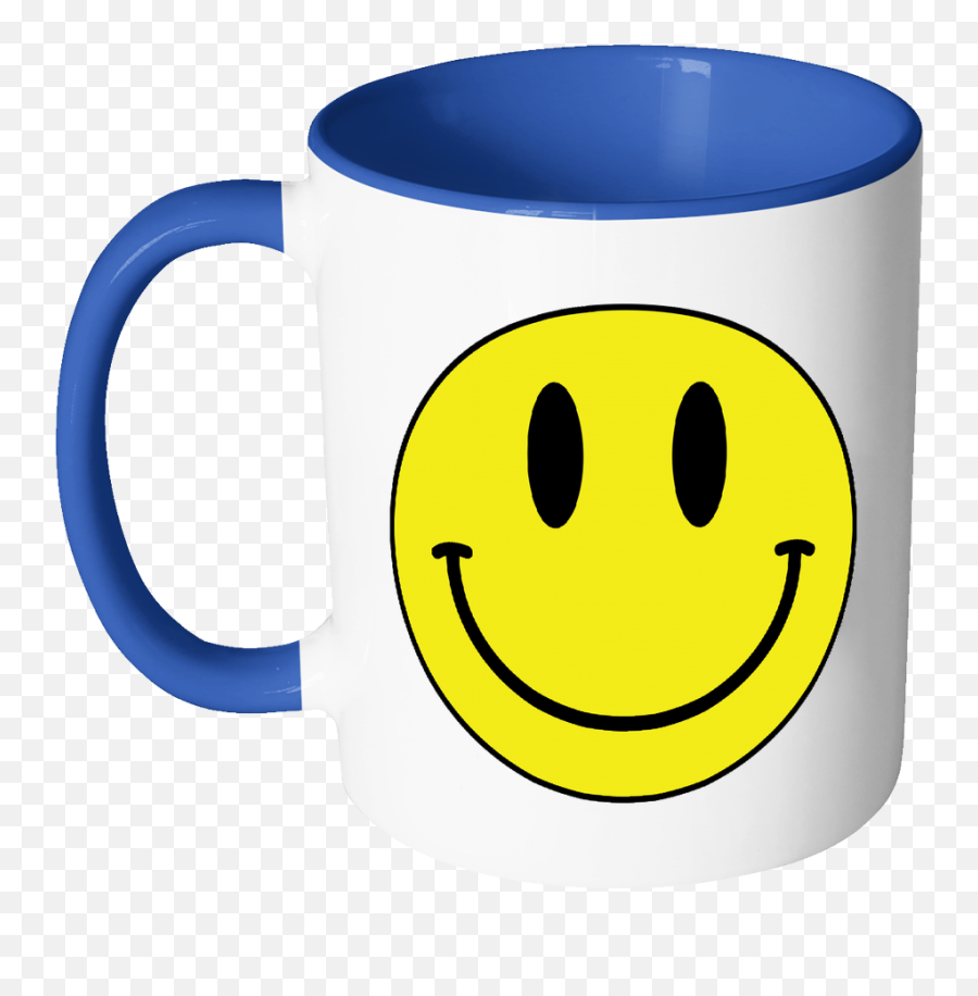 Smiley Face Color Accent Coffee Mug - Color Mug Png Emoji,Emoticon For Coffee
