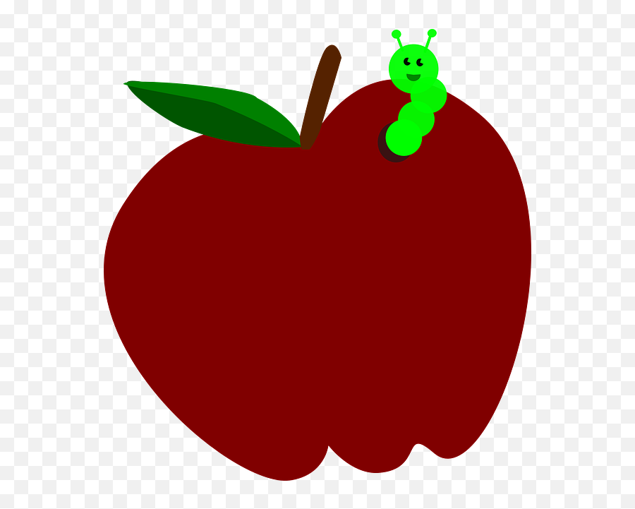 Red Apple Fruit Worm - Apple Emoji,Apple With Worm Emoticon