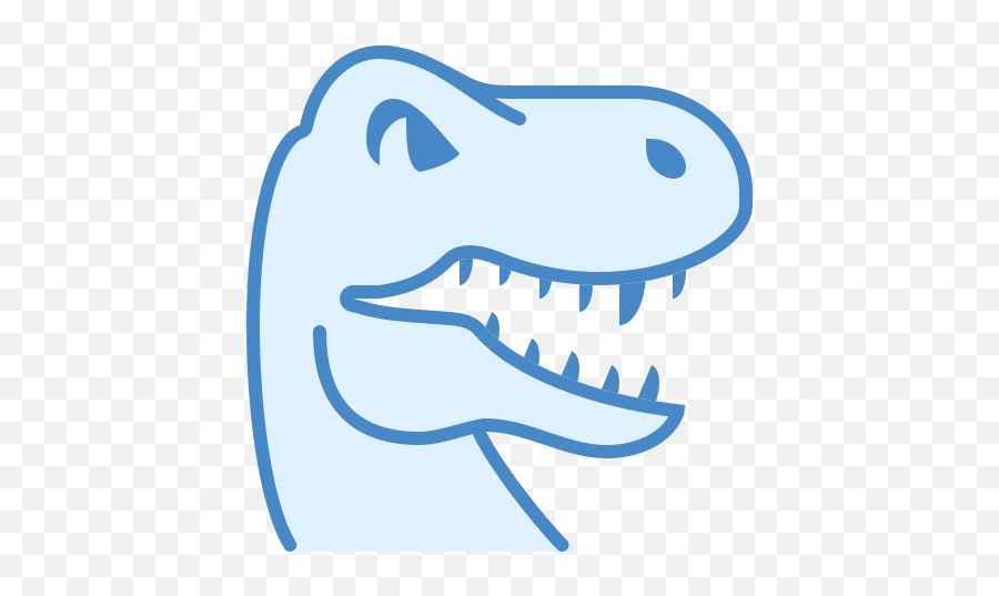 Dinosaur Icon In Blue Ui Style - Cartoon Dinosaur Head Transparent Emoji,Dinosaur Emojis Png
