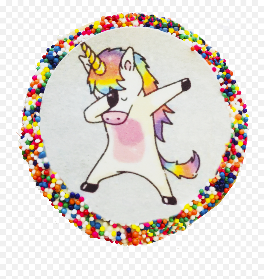 Dabbing Unicorn Sugar Cookies With Nonpareils Emoji,Emojis Dabbing Png