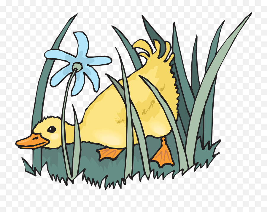 Duckling Baby Bird - Ducks In Grass Clipart Emoji,Baby Duck Emoji