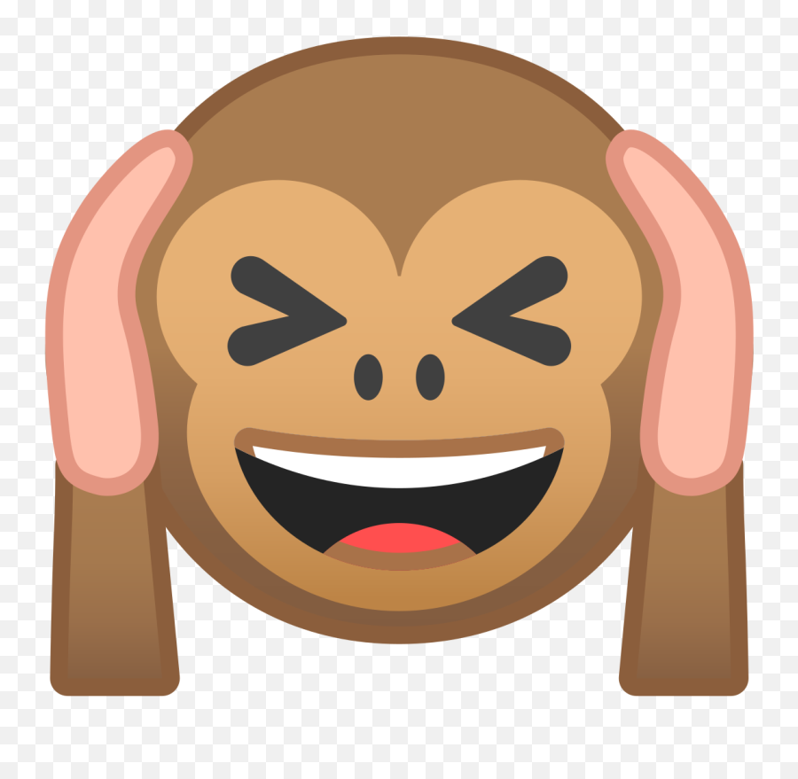 Hear No Evil Monkey Free Icon Of - Monkey Covering Ears Emoji,No No No Emoji