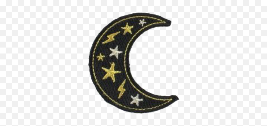 Cresent Moon Stars Patch Dark Sticker - Decorative Emoji,Cresent Emoji