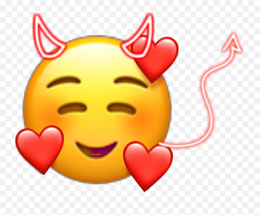 Devil Emoji Heart Red Devilemoji Sticker By - Red Devil Emoji,Evil Emoji