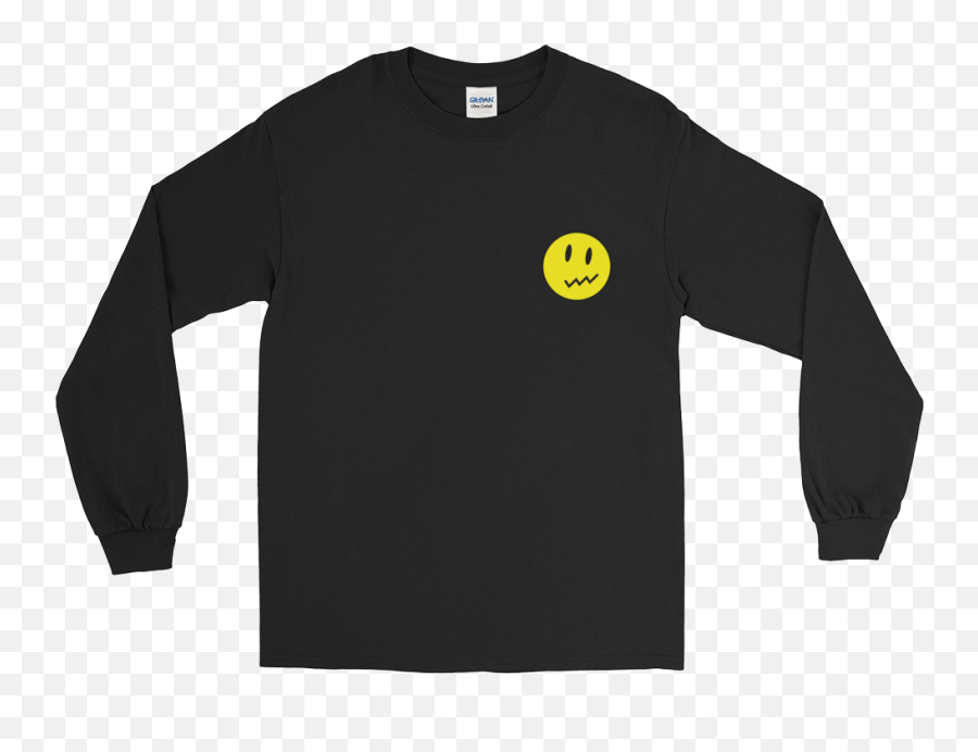 Unsure Smiley Long Sleeve Tee Emoji,Unsure Emoticon