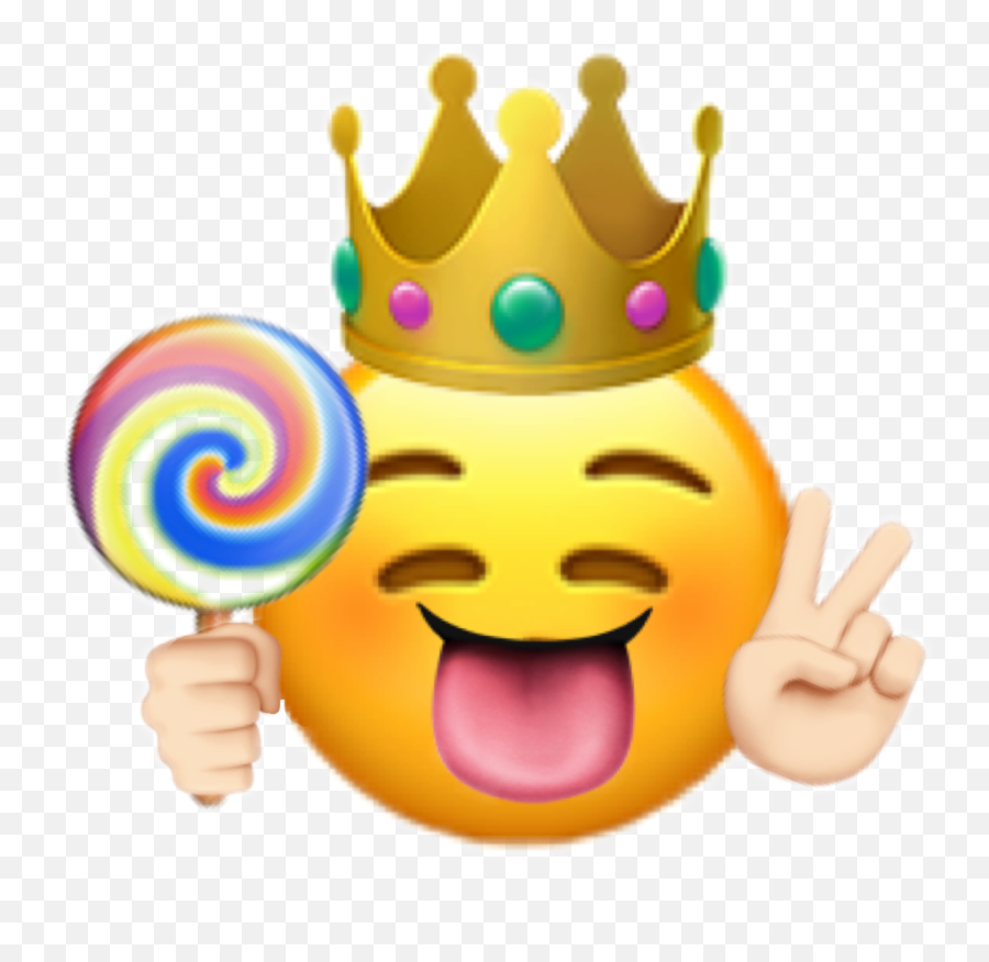 Emoji Lolipop People King Sticker By Esma Ksack - Crown Emoji Sticker,Lollipop Emoji