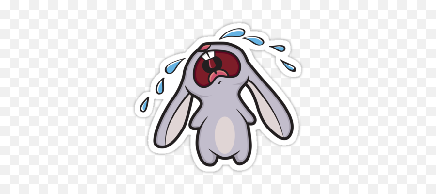 Pin - Crying Rabbit Clipart Emoji,Sad Bunny Emoji
