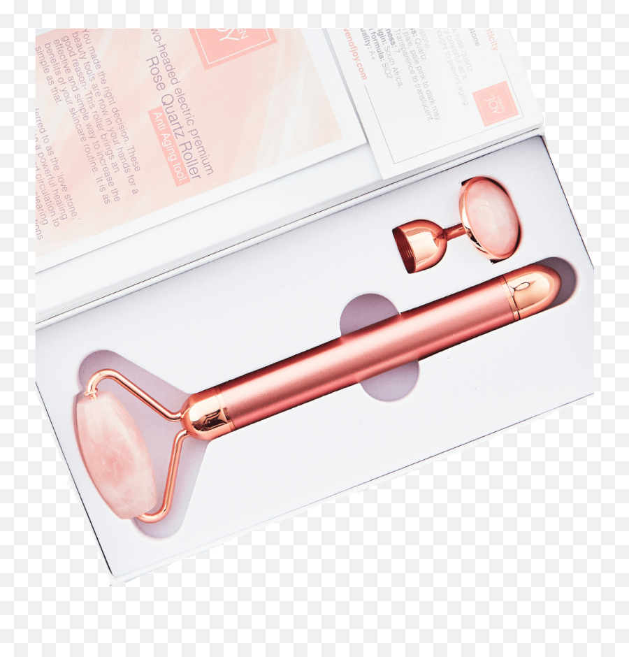 Premium Vibrating Rose Quartz Roller 2 In 1 - Quartz Emoji,Curler And Rolling Pin Emoji