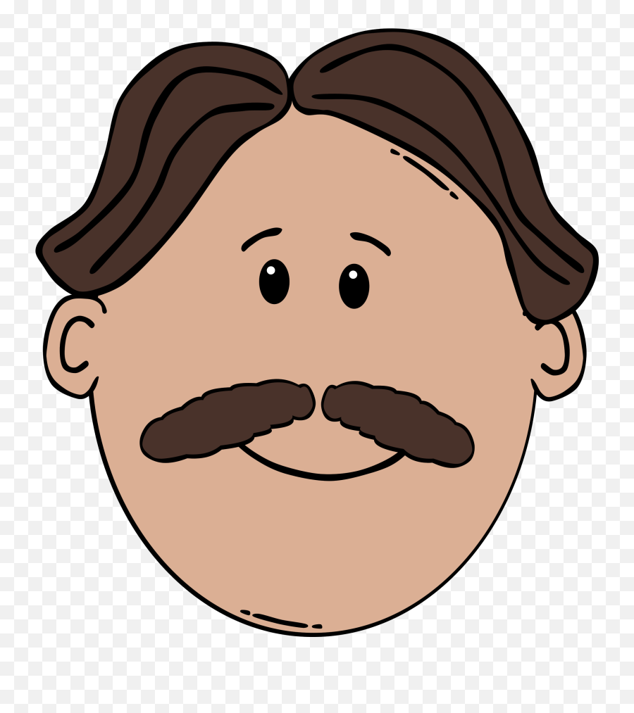 Clipart Cartoon Faces - Cartoon Man Face Png Download Man With Mustache Clipart Emoji,Mustache Man Emoji